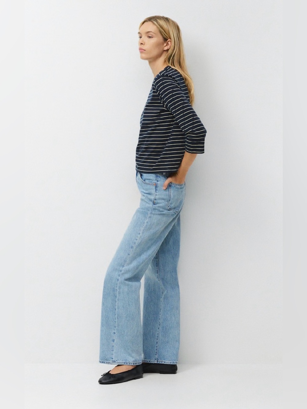 Denim Forum The Farrah Hi-Rise Wide Jean